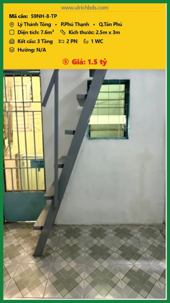 CHỈ HƠN 1 TỶ – CÓ NGAY HỘ KHẨU HCM – NHÀ MỚI 3 TẦNG – VÀO Ở NGAY – TÂN PHÚ tại Lý Thánh Tông Phú Thạnh Tân Phú (Ảnh số )