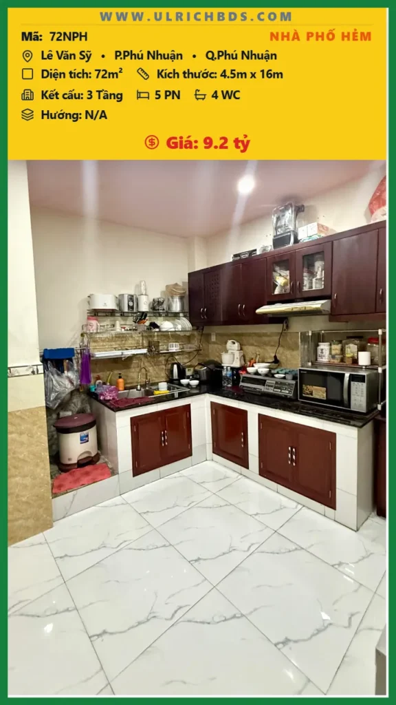 Bán Nhà phố hẻm 72m2 Đ.Lê Văn Sỹ Q.Phú Nhuận giá 9.2 tỷ_phòng bếp