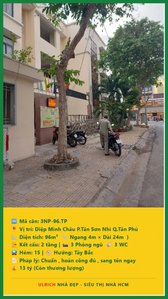 Bán nhà Diệp Minh Châu Tân Phú - 96m2 - Giá 13 tỷ - Mã: 3C4-96-TP