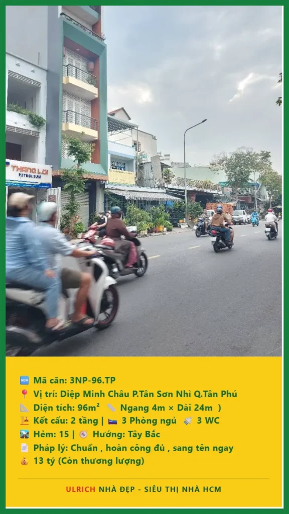 Bán nhà Diệp Minh Châu Tân Phú - 96m2 - Giá 13 tỷ - Mã: 3C4-96-TP