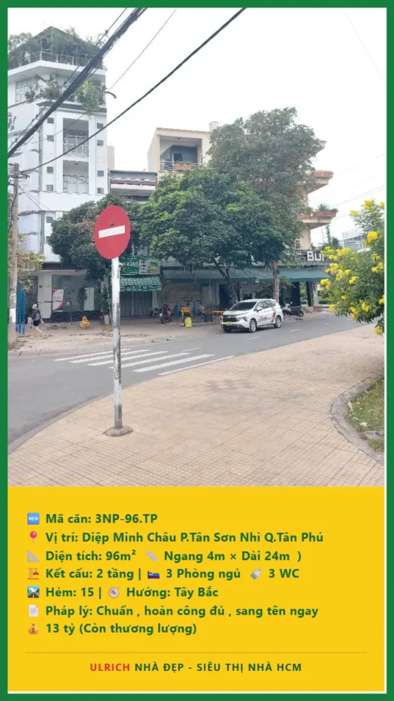 Bán nhà Diệp Minh Châu Tân Phú - 96m2 - Giá 13 tỷ - Mã: 3C4-96-TP