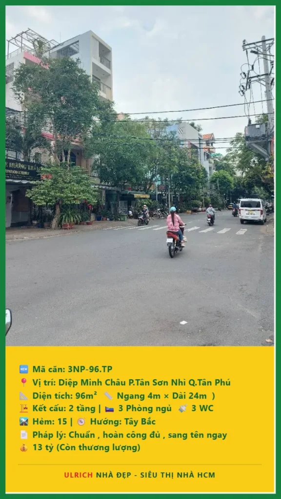 Bán nhà Diệp Minh Châu Tân Phú - 96m2 - Giá 13 tỷ - Mã: 3C4-96-TP