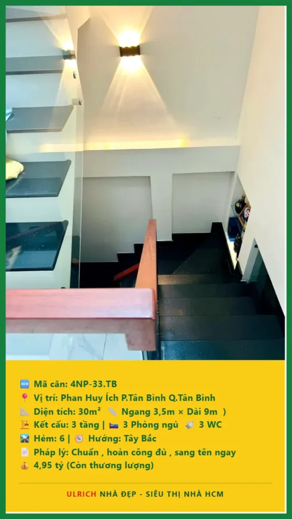 Bán nhà Phan Huy Ích Tân Bình - 30m2 - Giá 4.95 tỷ - Mã: 4NH-33-TB
