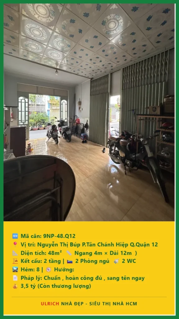 Bán nhà Nguyễn Thị Búp Quận 12 - 48m2 - Giá 3.5 tỷ - Mã: 9NH-48-Q12