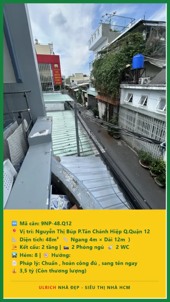 Bán nhà Nguyễn Thị Búp Quận 12 - 48m2 - Giá 3.5 tỷ - Mã: 9NH-48-Q12