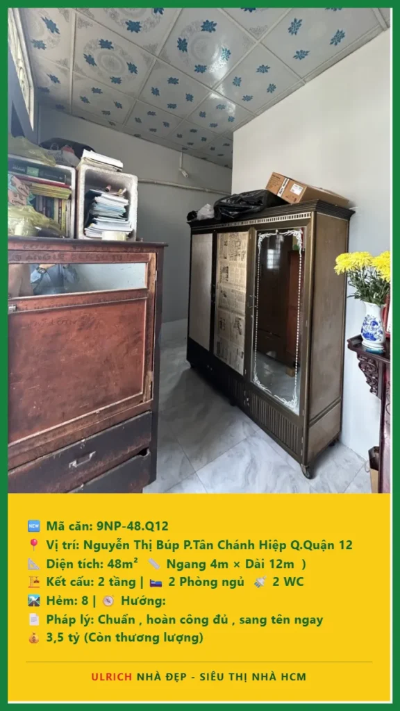 Bán nhà Nguyễn Thị Búp Quận 12 - 48m2 - Giá 3.5 tỷ - Mã: 9NH-48-Q12