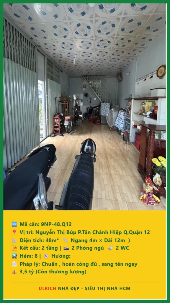 Bán nhà Nguyễn Thị Búp Quận 12 - 48m2 - Giá 3.5 tỷ - Mã: 9NH-48-Q12