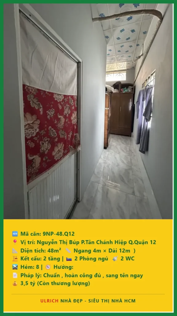 Bán nhà Nguyễn Thị Búp Quận 12 - 48m2 - Giá 3.5 tỷ - Mã: 9NH-48-Q12