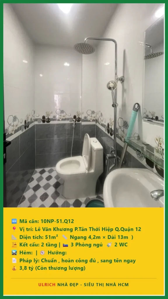 Bán nhà Lê Văn Khương Quận 12 - 51m2 - Giá 3.8 tỷ - Mã: 10NH-51-Q12