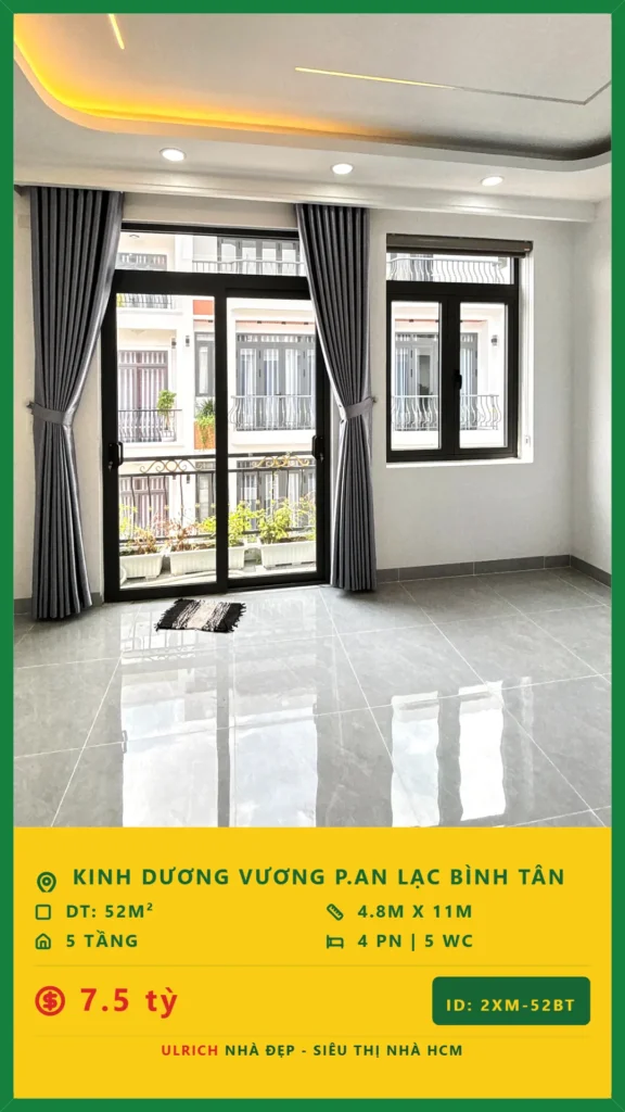 Bán nhà Kinh Dương Vương Bình Tân - 52m2 - Giá 7.5 tỷ - Mã: 15XM-52-BT