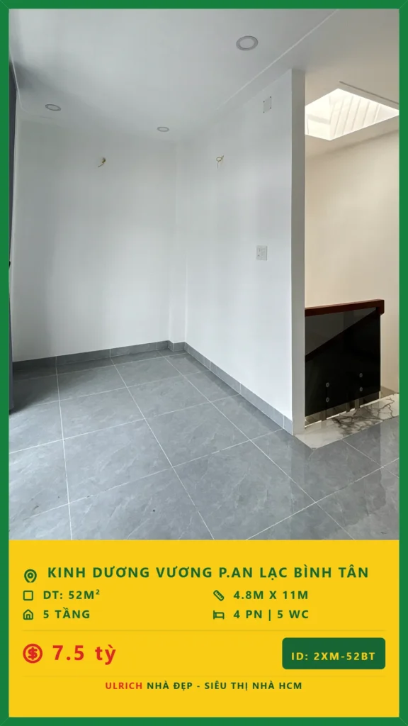 Bán nhà Kinh Dương Vương Bình Tân - 52m2 - Giá 7.5 tỷ - Mã: 15XM-52-BT