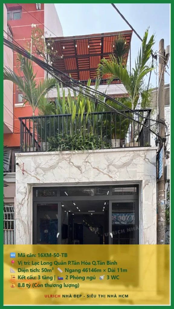 Bán nhà Lạc Long Quân Tân Bình - 50m2 - Giá 8.8 tỷ - Mã: 16XM-50-TB