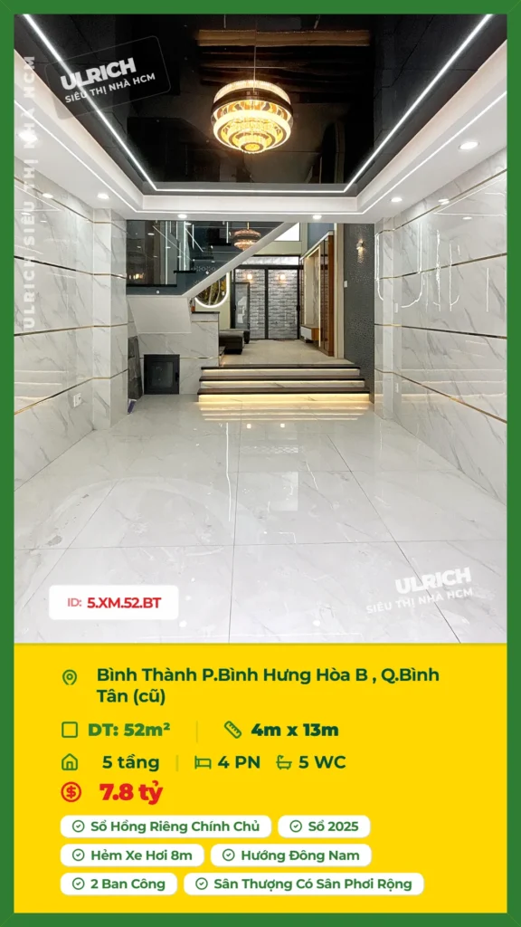 Bán nhà Bình Thành Bình Tân - 52m2 - Giá 7.8 tỷ - Mã: 18XM-52-BT