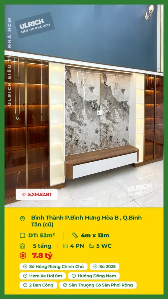 Bán nhà Bình Thành Bình Tân - 52m2 - Giá 7.8 tỷ - Mã: 18XM-52-BT