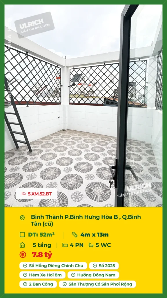 Bán nhà Bình Thành Bình Tân - 52m2 - Giá 7.8 tỷ - Mã: 18XM-52-BT