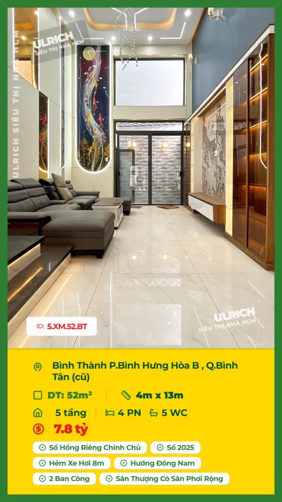 Bán nhà Bình Thành Bình Tân - 52m2 - Giá 7.8 tỷ - Mã: 18XM-52-BT