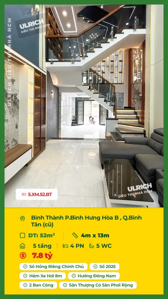 Bán nhà Bình Thành Bình Tân - 52m2 - Giá 7.8 tỷ - Mã: 18XM-52-BT