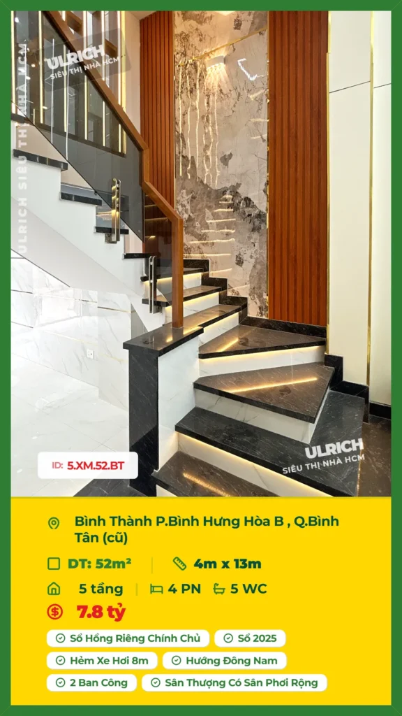 Bán nhà Bình Thành Bình Tân - 52m2 - Giá 7.8 tỷ - Mã: 18XM-52-BT