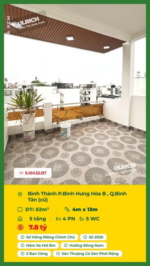 Bán nhà Bình Thành Bình Tân - 52m2 - Giá 7.8 tỷ - Mã: 18XM-52-BT