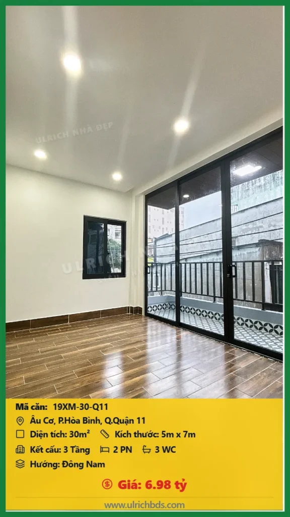 Bán nhà Âu Cơ Quận 11 - 30m2 - Giá 6.98 tỷ - Mã: 19XM-30-Q11
