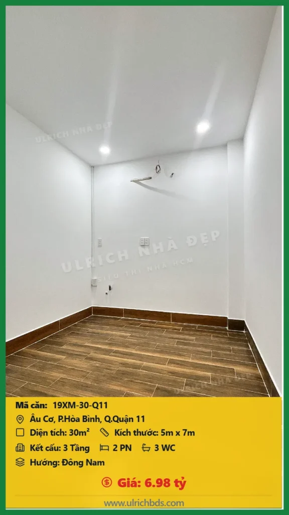 Bán nhà Âu Cơ Quận 11 - 30m2 - Giá 6.98 tỷ - Mã: 19XM-30-Q11