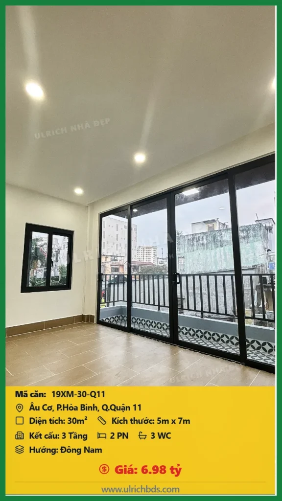Bán nhà Âu Cơ Quận 11 - 30m2 - Giá 6.98 tỷ - Mã: 19XM-30-Q11