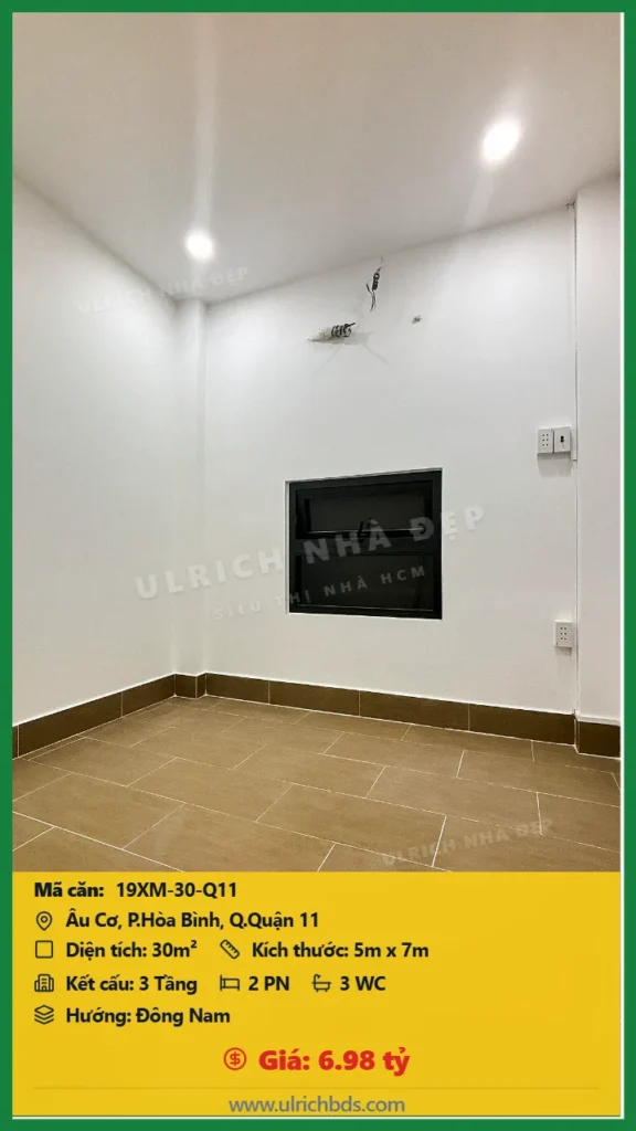 Bán nhà Âu Cơ Quận 11 - 30m2 - Giá 6.98 tỷ - Mã: 19XM-30-Q11