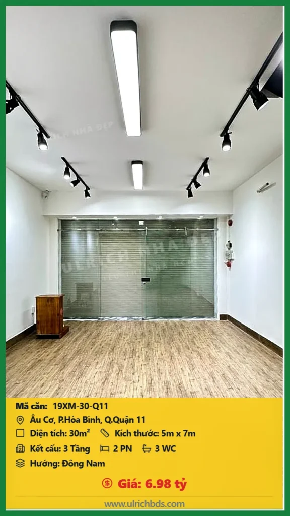 Bán nhà Âu Cơ Quận 11 - 30m2 - Giá 6.98 tỷ - Mã: 19XM-30-Q11