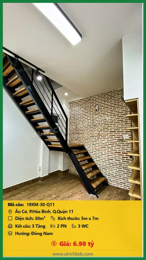 Bán nhà Âu Cơ Quận 11 - 30m2 - Giá 6.98 tỷ - Mã: 19XM-30-Q11