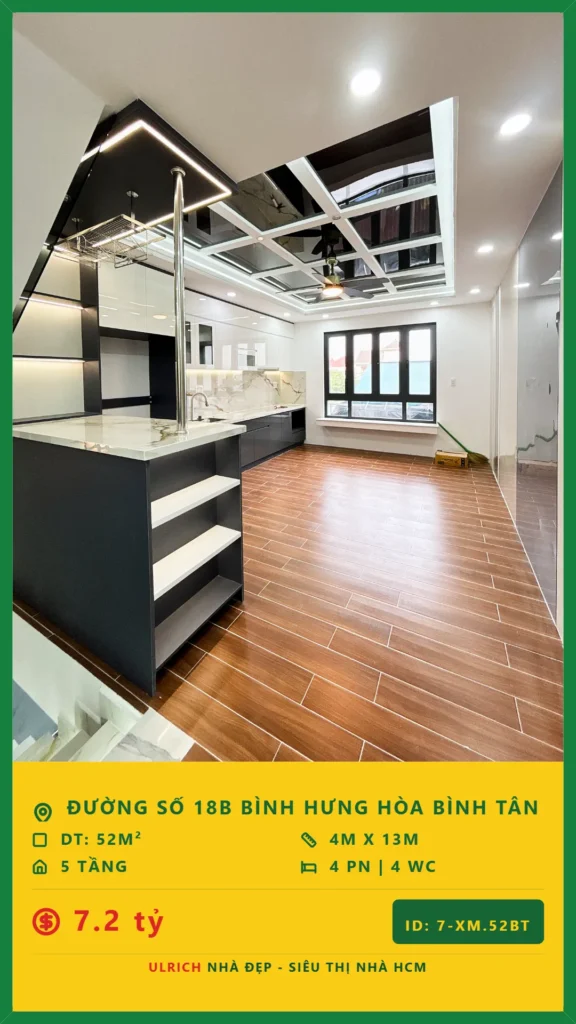Bán nhà Đường số 18B Bình Tân - 52m2 - Giá 7.2 tỷ - Mã: 20XM-52-BT