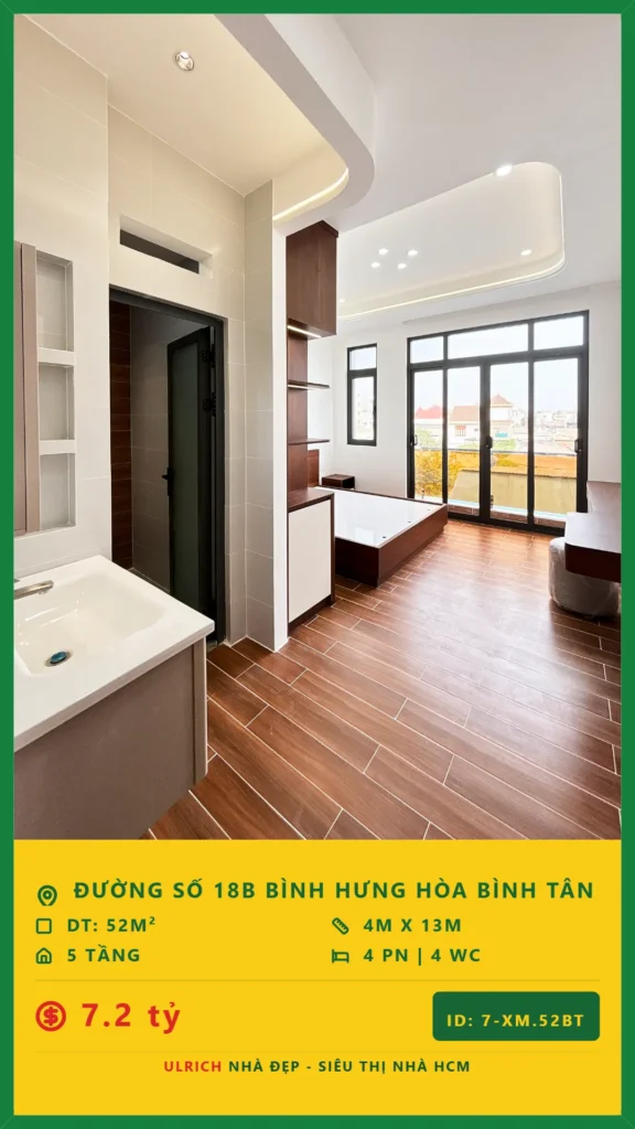 Bán nhà Đường số 18B Bình Tân - 52m2 - Giá 7.2 tỷ - Mã: 20XM-52-BT