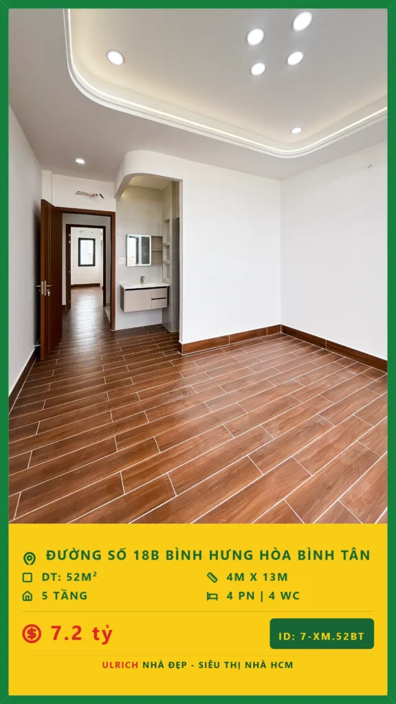 Bán nhà Đường số 18B Bình Tân - 52m2 - Giá 7.2 tỷ - Mã: 20XM-52-BT