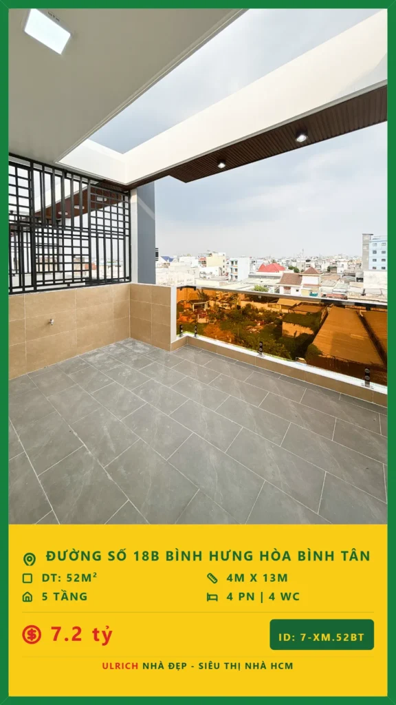 Bán nhà Đường số 18B Bình Tân - 52m2 - Giá 7.2 tỷ - Mã: 20XM-52-BT