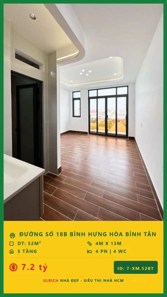 Bán nhà Đường số 18B Bình Tân - 52m2 - Giá 7.2 tỷ - Mã: 20XM-52-BT