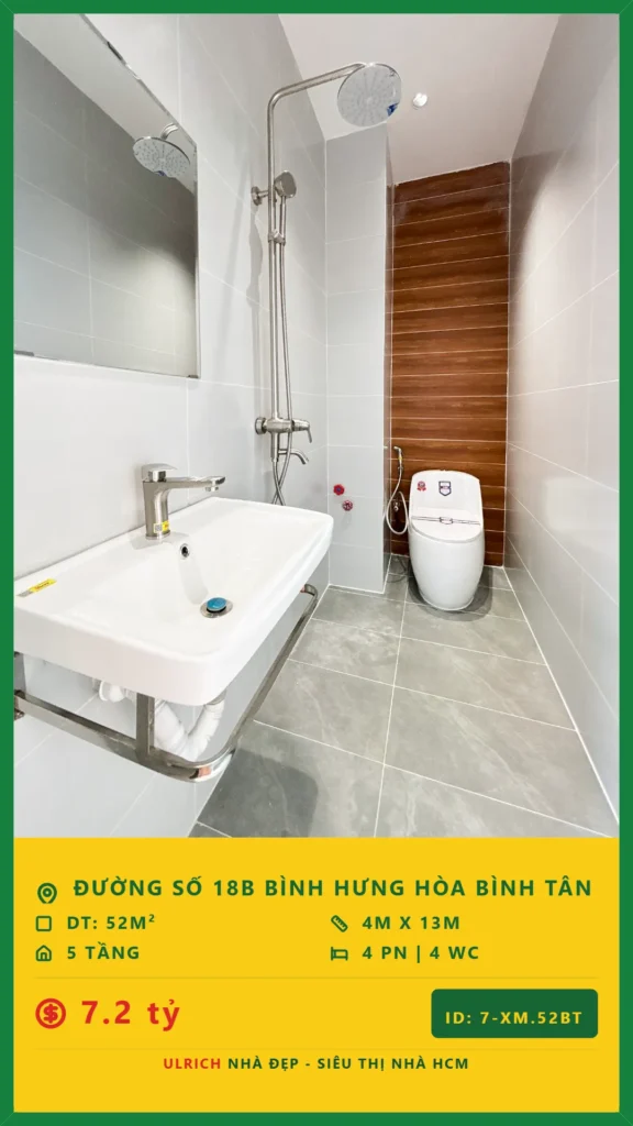 Bán nhà Đường số 18B Bình Tân - 52m2 - Giá 7.2 tỷ - Mã: 20XM-52-BT