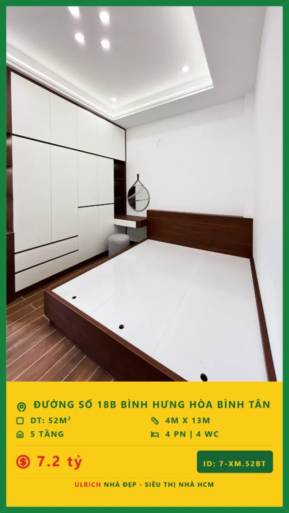 Bán nhà Đường số 18B Bình Tân - 52m2 - Giá 7.2 tỷ - Mã: 20XM-52-BT