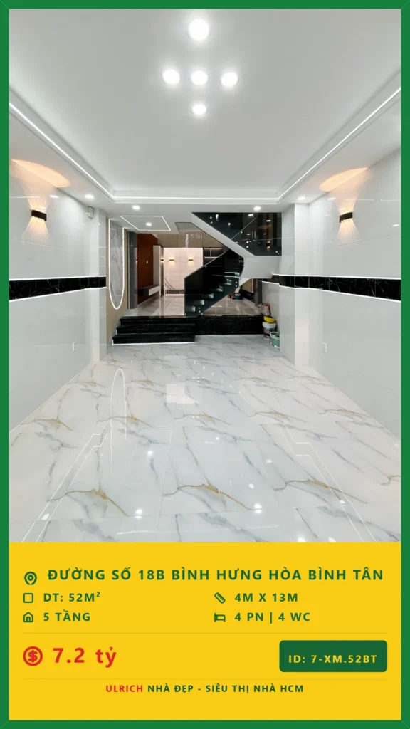 Bán nhà Đường số 18B Bình Tân - 52m2 - Giá 7.2 tỷ - Mã: 20XM-52-BT