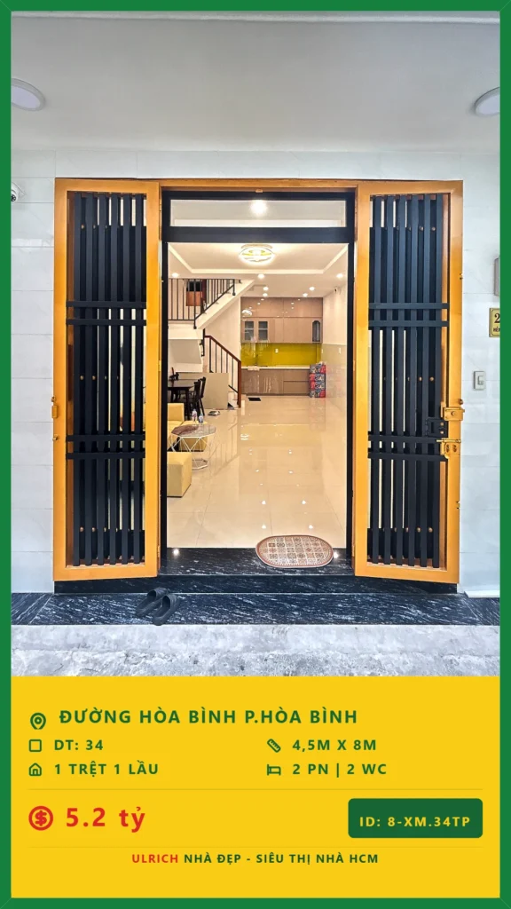 Bán nhà Hòa Bình Tân Phú - 34m2 - Giá 5.2 tỷ - Mã: 21XM-34-TP