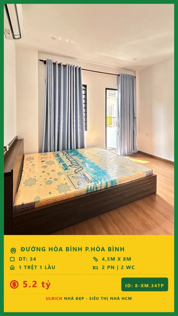 Bán nhà Hòa Bình Tân Phú - 34m2 - Giá 5.2 tỷ - Mã: 21XM-34-TP