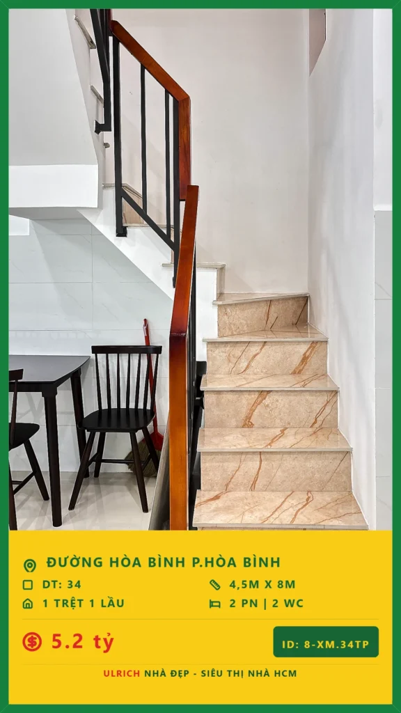 Bán nhà Hòa Bình Tân Phú - 34m2 - Giá 5.2 tỷ - Mã: 21XM-34-TP