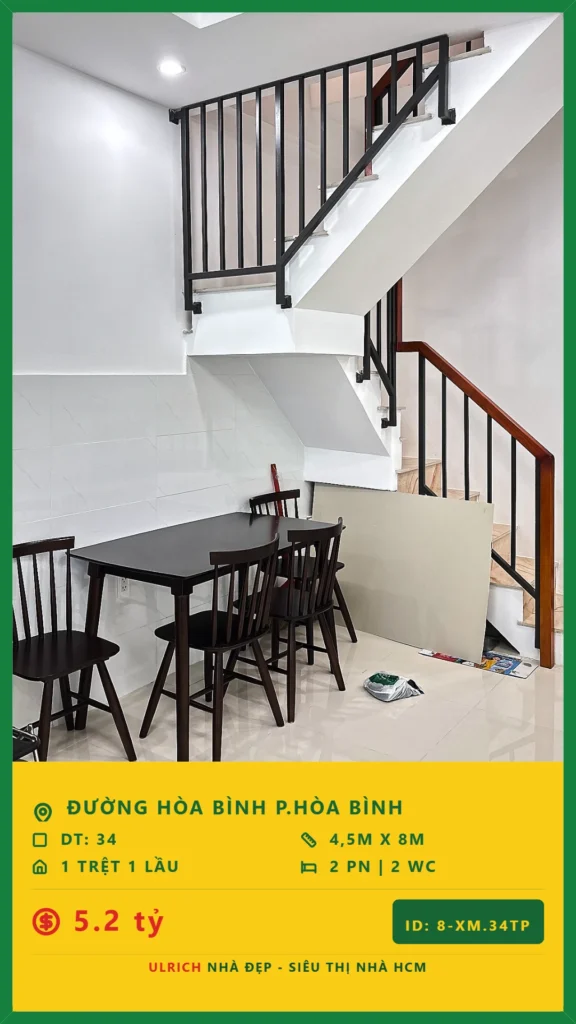 Bán nhà Hòa Bình Tân Phú - 34m2 - Giá 5.2 tỷ - Mã: 21XM-34-TP