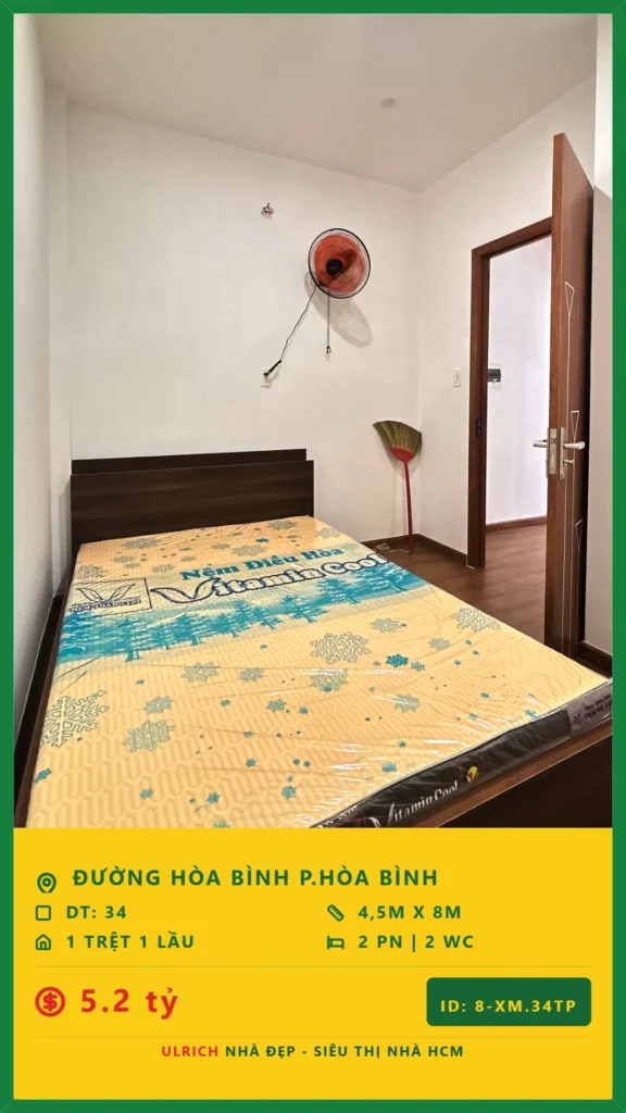 Bán nhà Hòa Bình Tân Phú - 34m2 - Giá 5.2 tỷ - Mã: 21XM-34-TP