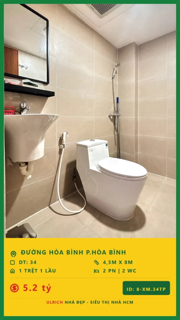 Bán nhà Hòa Bình Tân Phú - 34m2 - Giá 5.2 tỷ - Mã: 21XM-34-TP