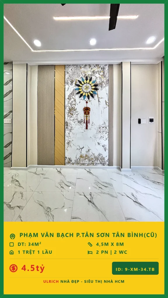 Bán nhà Phạm Văn Bạch Tân Bình - 32.4m2 - Giá 4.5 tỷ - Mã: 22XM-34-TB