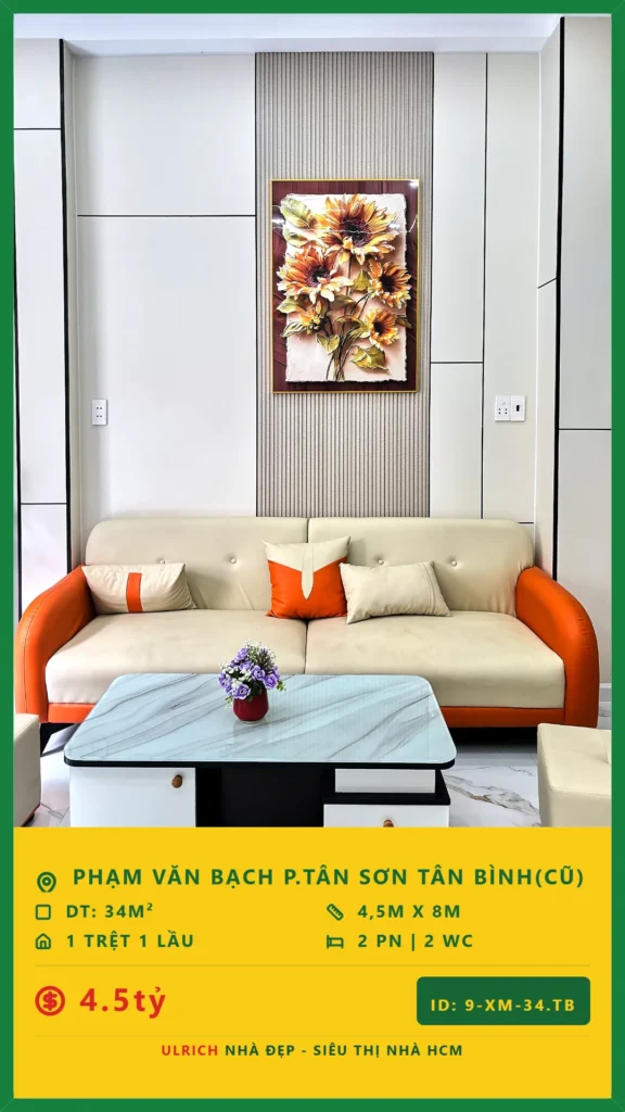 Bán nhà Phạm Văn Bạch Tân Bình - 32.4m2 - Giá 4.5 tỷ - Mã: 22XM-34-TB