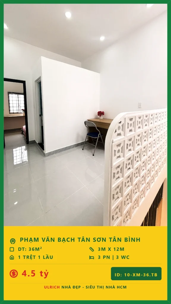 Bán nhà Phạm Văn Bạch Tân Bình - 36m2 - Giá 4.5 tỷ - Mã: 23XM-36-TB
