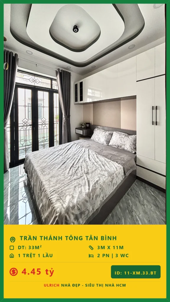 Bán nhà Trần Thánh Tông Tân Bình - 33m2 - Giá 4.45 tỷ - Mã: 24XM-33-TB