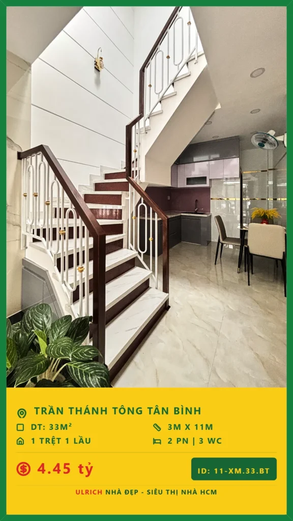 Bán nhà Trần Thánh Tông Tân Bình - 33m2 - Giá 4.45 tỷ - Mã: 24XM-33-TB