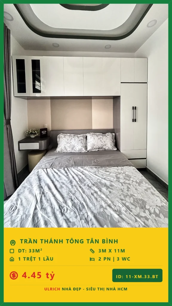 Bán nhà Trần Thánh Tông Tân Bình - 33m2 - Giá 4.45 tỷ - Mã: 24XM-33-TB