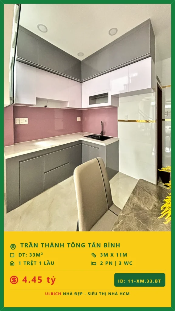 Bán nhà Trần Thánh Tông Tân Bình - 33m2 - Giá 4.45 tỷ - Mã: 24XM-33-TB